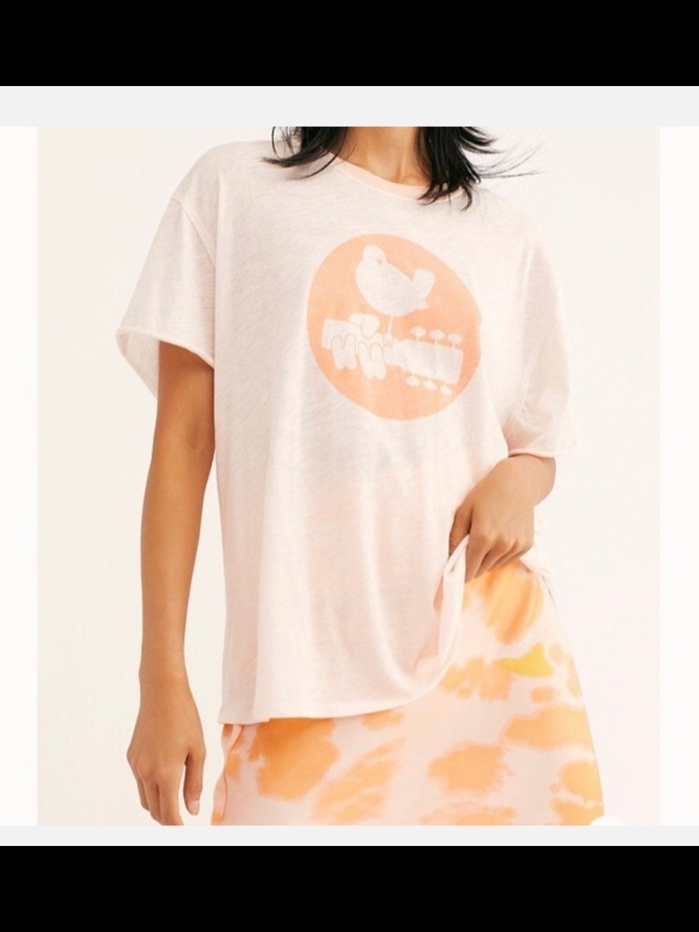 We The Free Pink & Orange Graphic Short Sleeve Tee